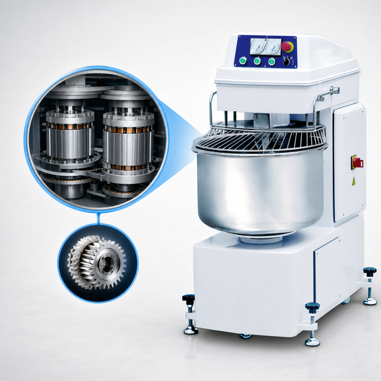 Product image #3 for Primo PSM-60E Spiral Dough Mixer with 126 Qt. Bowl, 132 lb. Dough Capacity, Casters, and Timer