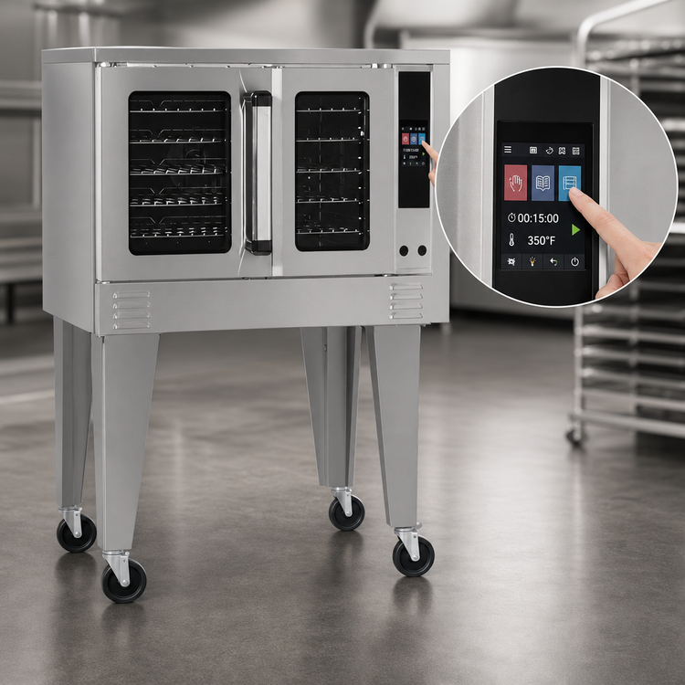 Product image #3 for Platinum Single Deck Standard Depth Electric Convection Oven, 7.5 kW, Touchscreen Controls