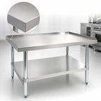 Thumbnail image #3 for Admiral Craft ES-3072 72-Inch Equipment Stand, 30-Inch Deep, 16-Gauge Stainless Steel Top, Galvanized Undershelf
