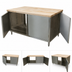 Thumbnail image #3 for BK Resources Dual-Access Chef Table with Hard Maple Top and Stainless Steel Cabinet Base, 48W x 36D