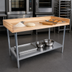 Thumbnail image #3 for John Boos 84-Inch x 30-Inch Northern Hard Rock Maple Baker's Top Wood Work Table with Stainless Steel Undershelf and 4-Inch Coved Riser