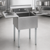 Thumbnail image #3 for Eagle Group 60-1/4 Inch Wide One-Compartment Utility Sink with Double Drainboards, 16-Gauge 430 Stainless Steel