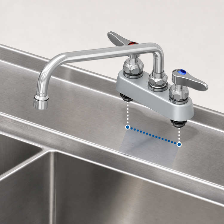 Product image #3 for T&S Brass 4-Inch Center Deck-Mount Workboard Faucet with 10-Inch Swing Nozzle