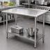 Thumbnail image #3 for Advance Tabco 48 Inch W x 30 Inch D 304 Stainless Steel Work Table with 1-1/2 Inch Rear Backsplash and Adjustable Undershelf