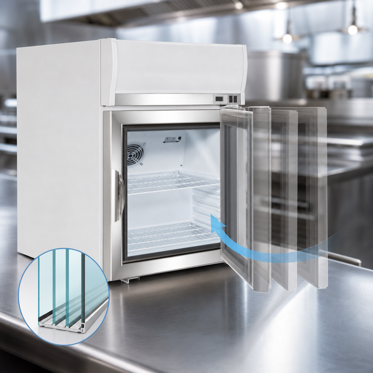 Product image #3 for Maxx Cold X-Series Countertop Reach-In Freezer Merchandiser, One Section, 2.6 Cu. Ft., Triple-Pane Glass Door, White