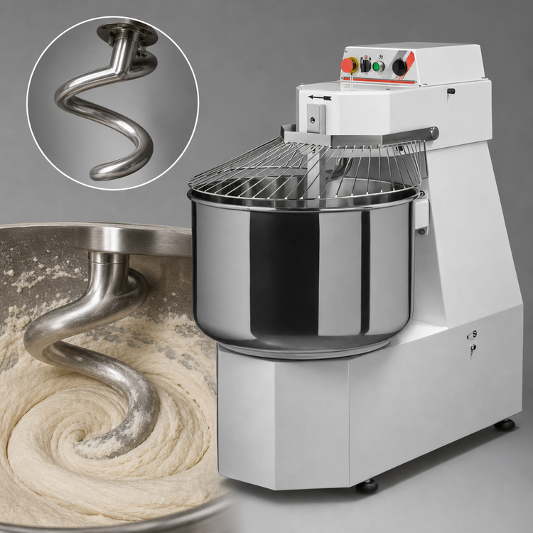 Product image #3 for Trento Avancini SP60 Heavy-Duty Spiral Dough Mixer, 132 lb Capacity, 2-Speed, 208V/3-Phase