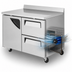 Thumbnail image #3 for Turbo Air Super Deluxe 48-Inch Worktop Refrigerator with 1 Door and 2 Drawers, 12 Cu. Ft., Stainless Steel, Self-Cleaning Condenser