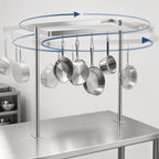 Thumbnail image #4 for Klinger's Trading TMQ-72 72-Inch Table-Mounted Adjustable Stainless Steel Pot Rack with Double-Prong Hooks