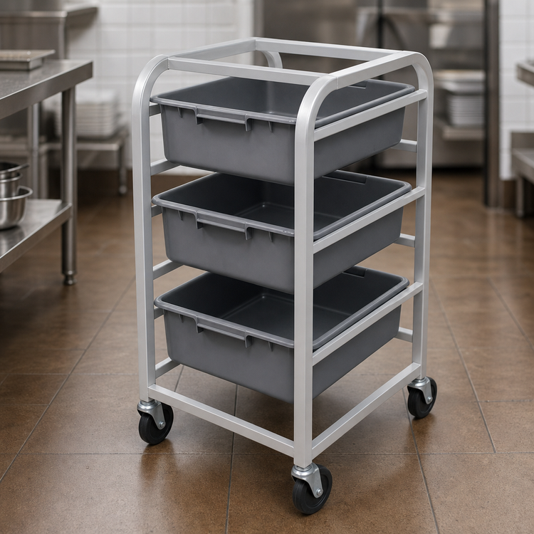 Product image #3 for 3-Tier Open Aluminum Bus Box Cart for 3 Bus Boxes