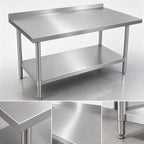 Thumbnail image #3 for John Boos Stallion UFBLG6030 Economy Stainless Steel Work Table, 60 x 30 Inches, 18-Gauge Top, Rear Riser and Adjustable Undershelf