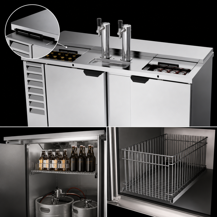Product image #3 for Beverage-Air DD68HC-C-S Club Top Direct Draw Beer Dispenser with Dual Single-Faucet Towers