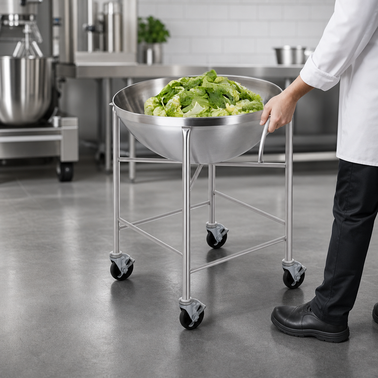 Product image #3 for Vollrath Mobile Stainless Steel Bowl Stand/Dolly for 80 Qt Mixing Bowl