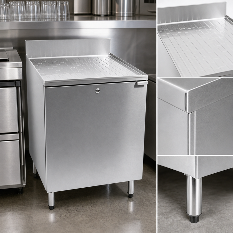 Product image #3 for CHOICE Underbar Drainboard Cabinet Base with Single Hinged Door, 12 Inch W x 24 Inch D