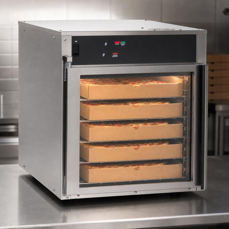 Product image #3 for Nemco Countertop Heated Pizza Holding Cabinet for 18-Inch Boxed Pizzas with Tempered Glass Door and 5 Adjustable Racks