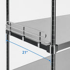 Thumbnail image #3 for Metro Super Erecta L21WC 21-Inch Chrome Shelf Ledge for Solid Shelves, 4-Inch High, Spring Clips Included Case of 6