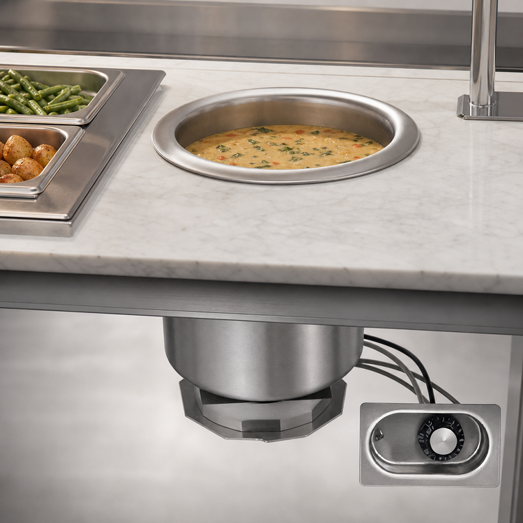 Product image #3 for Eagle Group 7-Quart Round Drop-In Electric Hot Well Food Warmer, Wet/Dry, Infinite Control, 208V