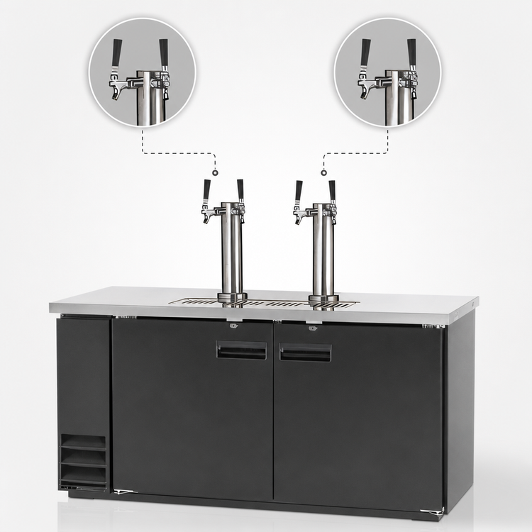 Product image #3 for Arctic Air 61-Inch Direct Draw Draft Beer Dispenser with 2 Towers and 4 Faucets