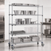 Thumbnail image #3 for Metro Super Erecta 5-Tier Stem Caster Wire Shelving Cart, 60W x 18D x 68H, Chrome Plated