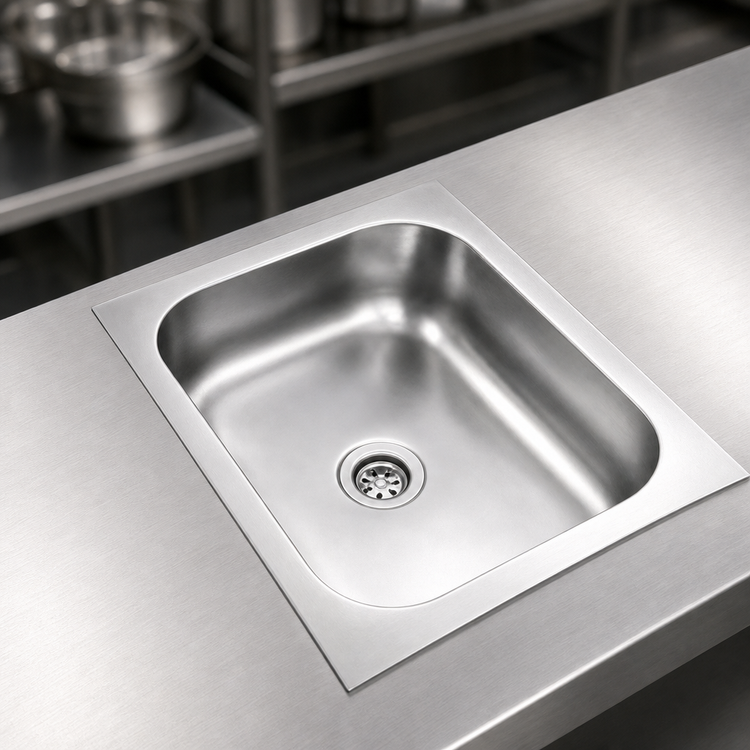 Product image #3 for Eagle Group Weld-In Single-Compartment Deep-Drawn Stainless Steel Sink, 14" x 16" x 9-1/2" Bowl