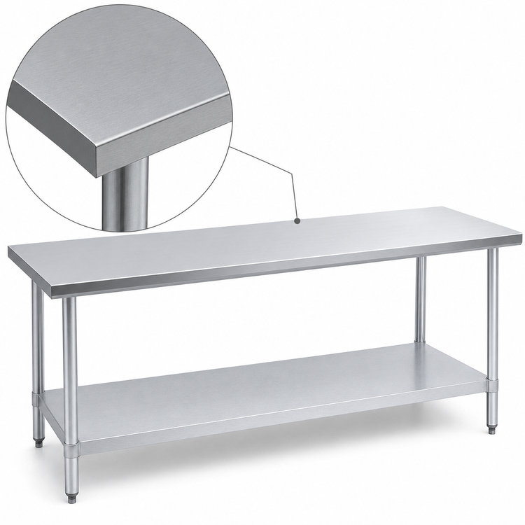 Product image #3 for Duke 84-Inch x 24-Inch Stainless Steel Work Table with Galvanized Undershelf