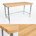 Thumbnail image #3 for BK Resources 48 x 30 Inch Hard Maple Flat Top Work Table with Galvanized Open Base