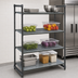 Thumbnail image #3 for Cambro Camshelving Basics Plus 4-Shelf Stationary Starter Polymer Shelving Unit, 21 x 36 x 72 Inches, Vented and Solid, Brushed Graphite