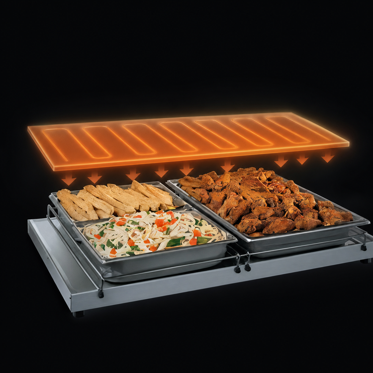Product image #3 for Hatco Glo-Ray 42-Inch Freestanding Heated Shelf with Adjustable Thermostat, Stainless Steel Top