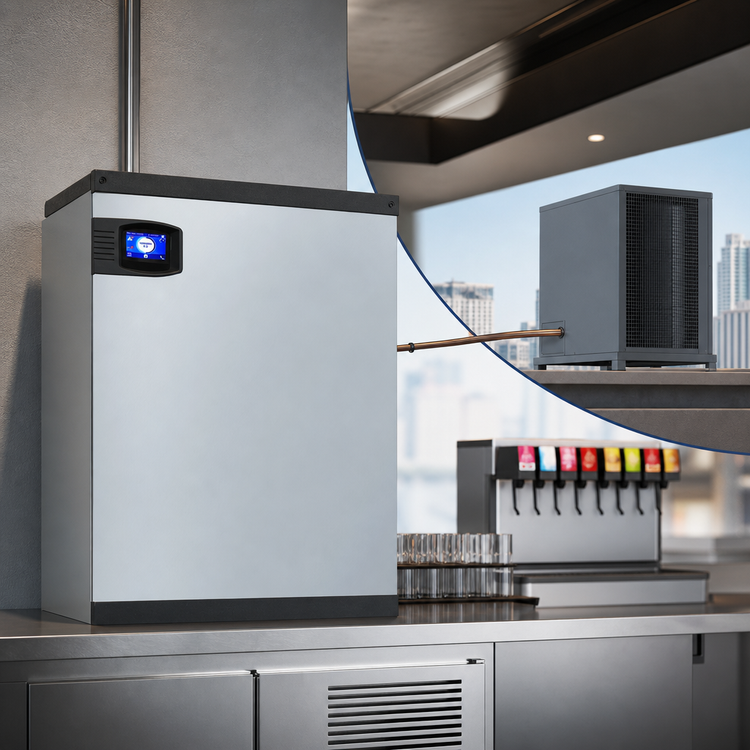 Product image #3 for Manitowoc Indigo NXT QuietQube Remote Air-Cooled Half-Dice Cube Ice Machine Head Section for Beverage Dispensers