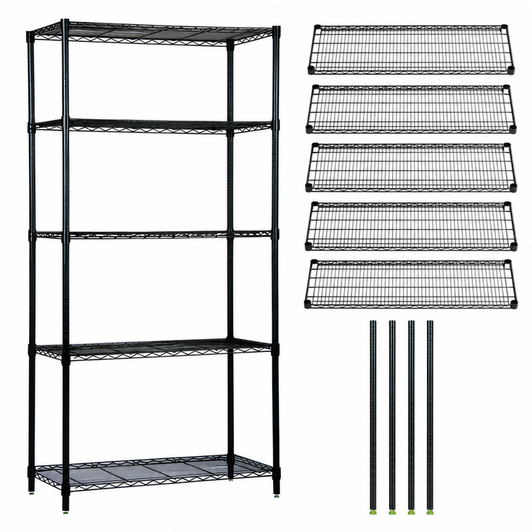 Product image #3 for Quantum 60-Inch W x 12-Inch D x 74-Inch H 5-Shelf Wire Shelving Starter Kit