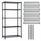 Thumbnail image #3 for Quantum WR74-1260BK-5 Stationary 5-Shelf Wire Shelving Starter Unit, 60"W x 12"D x 74"H, Black Epoxy Finish