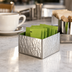Thumbnail image #3 for American Metalcraft Hammered Finish Stainless Steel Straight-Sided Sugar Packet/Cube Holder