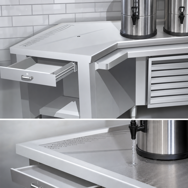 Product image #3 for La Rosa 304 Stainless Steel Urn Trough, Minimum 3-Foot Length, Per Linear Foot