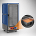 Thumbnail image #3 for Metro C5 3 Series Mobile 3/4 Height Combination Heated Holding and Proofing Cabinet with Clear Polycarbonate Door and Blue Insulation Armour