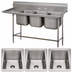 Thumbnail image #3 for Regaline 3-Compartment Stainless Steel Sink with Left-Hand Drainboard, 20 x 20 x 14-Inch Compartments