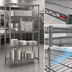 Thumbnail image #3 for Eagle Group Valu-Master 4-Tier Starter Wire Shelving Unit, 42 x 21 x 74 Inches, Pewter Gray Epoxy Finish