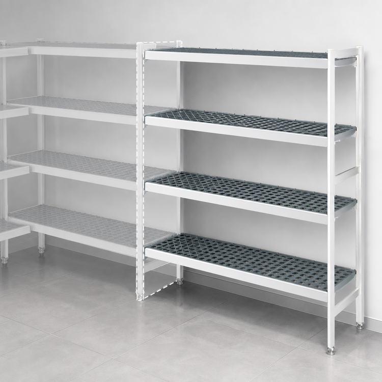 Product image #3 for Fermostock 4-Tier Shelving Expansion Kit with Polymer Inserts, 52 Inch W x 22 Inch D x 83 Inch H