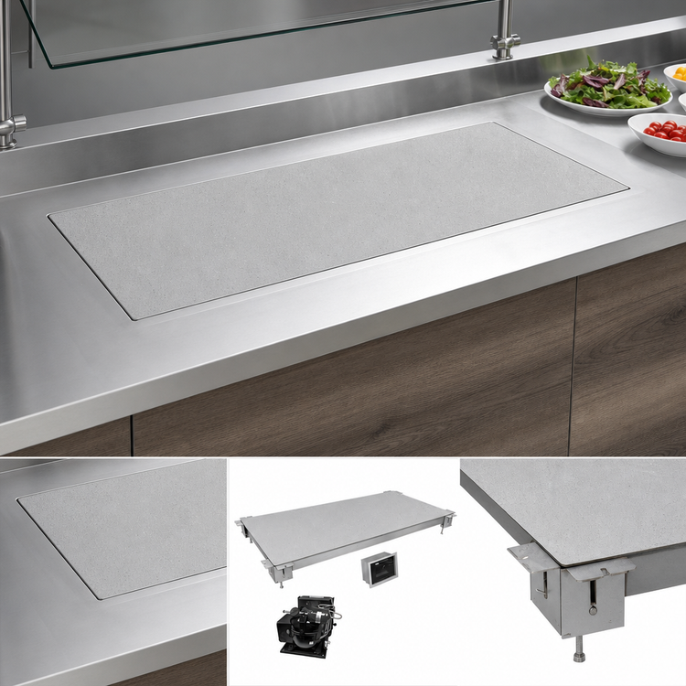 Product image #3 for Hatco Cold Simulated Stone Built-In Flush Top Remote Refrigerated Shelf, 48" x 19-1/2"