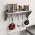 Thumbnail image #3 for Advance Tabco Wall-Mounted Shelf with Pot Rack, 132 x 15 Inches, 18/430 Stainless Steel