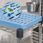 Thumbnail image #3 for Eagle Group QuadPlus QPF-1854V-BL 54"W x 18"D Vented Blue Polymer Shelf Mat with Gray Epoxy Wire Frame Case of 2
