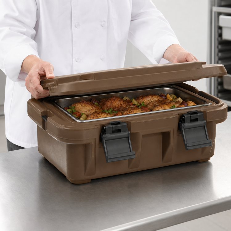 Product image #4 for Cambro S-Series Ultra Pan Carrier Top-Loading Insulated Food Pan Carrier, Dark Brown, Holds 1 GN Full-Size or Fractional Pan