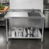 Thumbnail image #3 for 84-Inch x 24-Inch Stainless Steel Sink Work Table with Right-Side Prep Sink and Undershelf