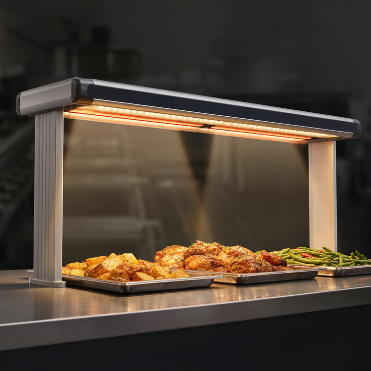Product image #3 for Hatco Glo-Ray Designer Dual Strip Heat Lamp with Lights, 27-1/2-Inch Wide, Aluminum, 1.12 kW