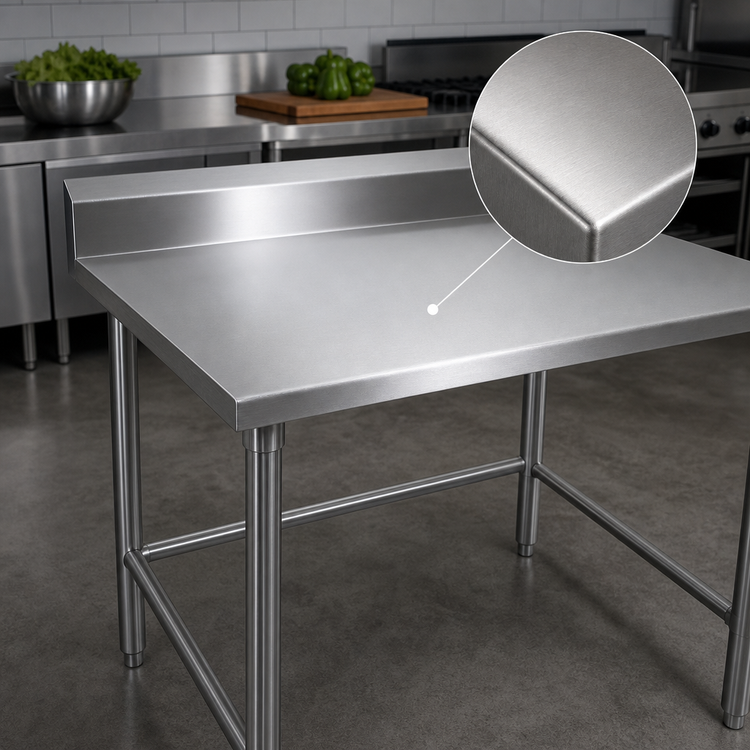 Product image #3 for John Boos Stallion Stainless Steel Work Table with 5-Inch Backsplash, 30 x 36 Inches