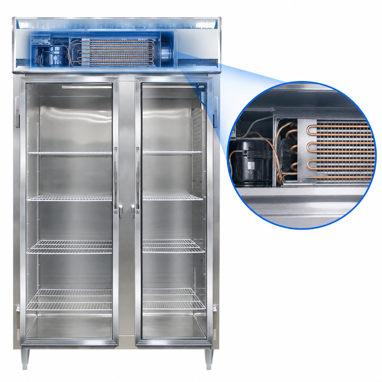 Product image #3 for Continental Refrigerator D2FSNGD Designer Line 2-Section Shallow Depth Reach-In Glass Door Freezer