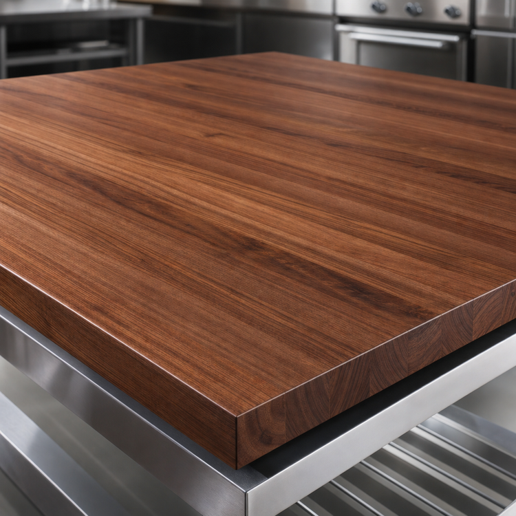 Product image #3 for Boos Block American Black Walnut Edge Grain Kitchen Countertop with Varnique Finish, 48 x 48 x 1-3/4 Inch
