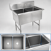 Thumbnail image #3 for John Boos B-Series 2-Compartment Stainless Steel Sink, 53-1/8 x 29-1/2 x 44 Inches, 14-Inch Deep Bowls