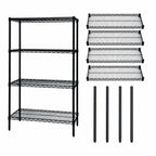 Thumbnail image #3 for Quantum WR63-1848BK 48"W x 18"D x 63"H Black Epoxy 4-Shelf Stationary Wire Shelving Starter Kit