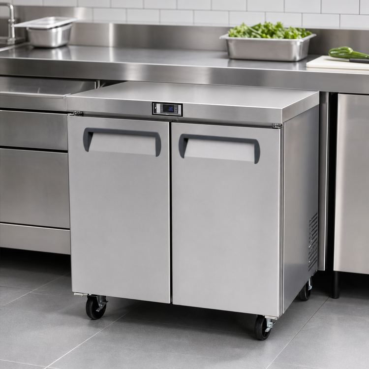 Product image #3 for Migali Competitor Series Two-Section Undercounter Work Top Refrigerator, 36.3-Inch, 8.7 Cu. Ft., Stainless Steel