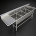 Thumbnail image #3 for John Boos Pro-Bowl 4-Compartment Sink with Left Drainboard, 94-3/16
