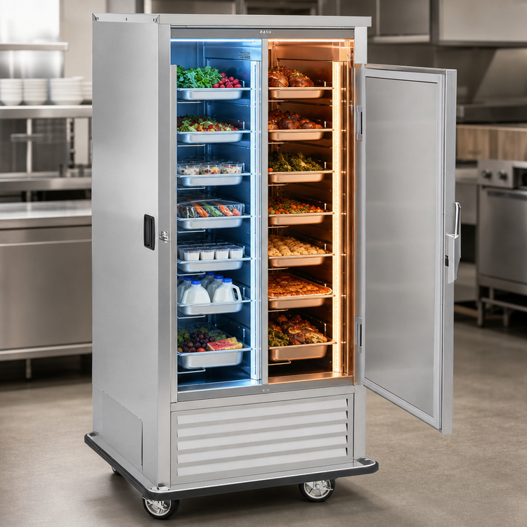 Product image #3 for FWE Mobile Dual-Temp Heated & Refrigerated Holding Cabinet, 10 Full-Size or 20 Half-Size Pan Capacity